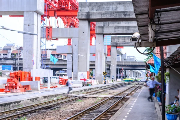 Säkerhet kameran cctv övervakning järnvägsstation. — Stockfoto