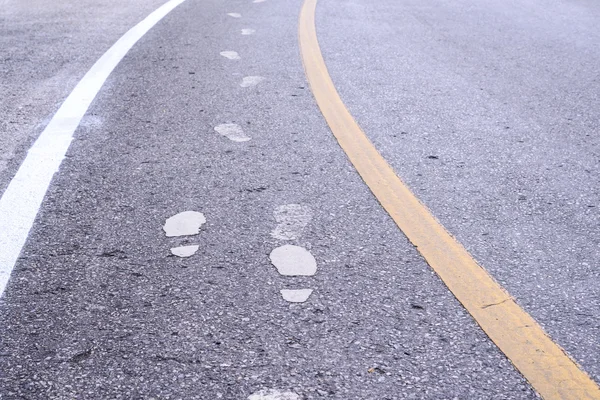 Sign on road for walkway lane. — Stock Photo, Image