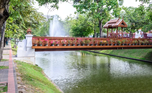 Vintage birdge over canal in Thailand. — Stock Photo, Image