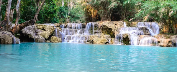 Rainforest waterfall, Tat Kuang Si Waterfall at Luang Prabang, L