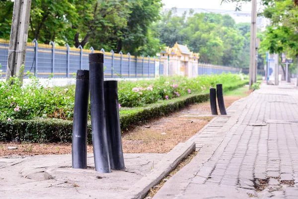 Elektryczne unerground kabel infrastruktury miejskiej zainstalowane. — Zdjęcie stockowe