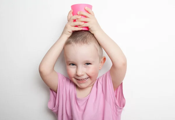 Niño en rosa — Foto de Stock