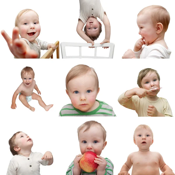 Collage van kinderen portretten — Stockfoto