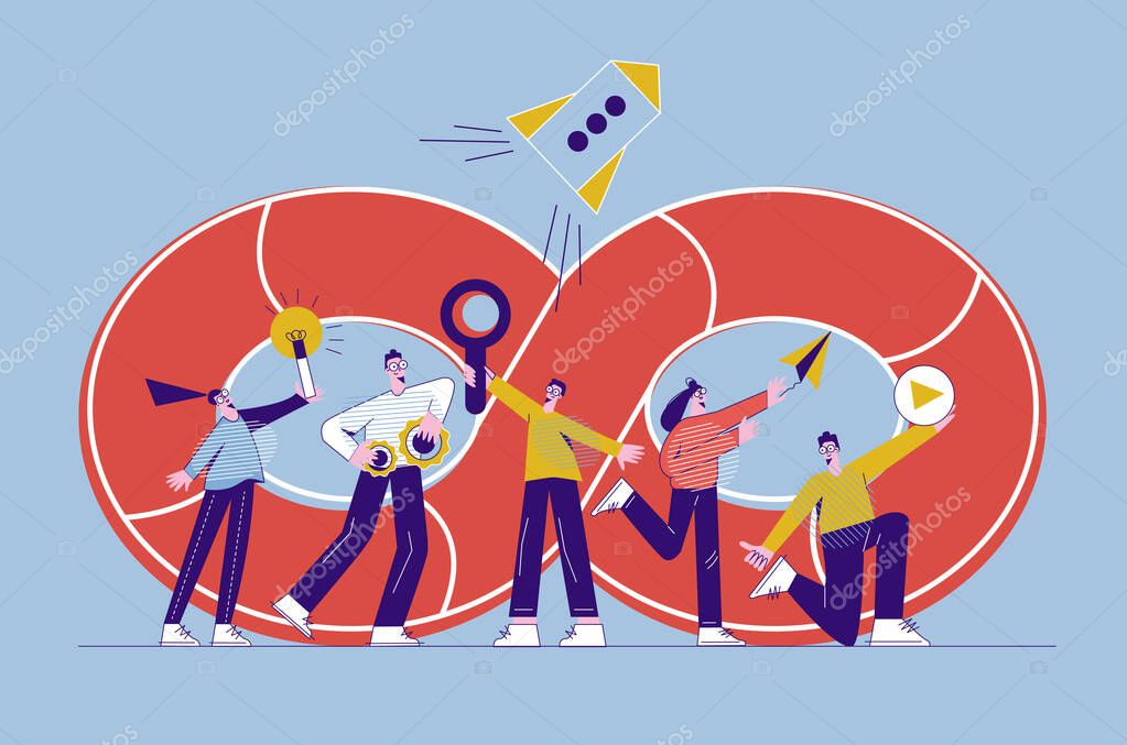 Devops Teamwork Concept Programming 433666940 - WDRFree Vector illustration of Devops Teamwork Concept Programming 433666940