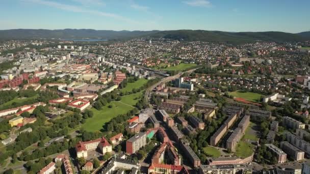 Oslo Noruega Belo Vídeo Aéreo Panorâmico Drone Voador Para Cidade — Vídeo de Stock