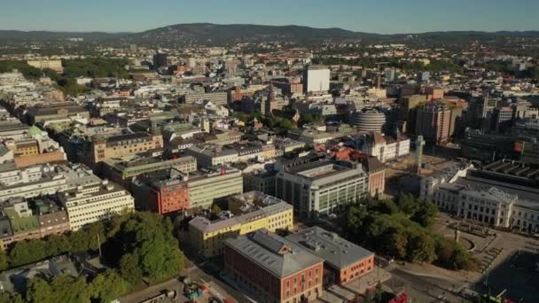 Oslo Noruega Hermoso Video Aéreo Panorámico Desde Avión Tripulado Volador — Vídeo de stock
