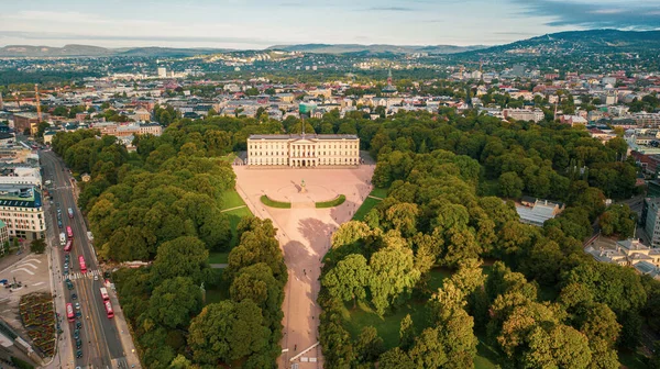 Oslo Norvegia Bella Vista Panoramica Aerea Foto Dal Drone Volante — Foto Stock