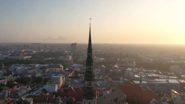 Riga Lettonia Baltici Bella Panoramica Aerea Video Dal Drone Volante — Video Stock