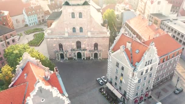 Riga Letonia Báltico Hermoso Video Panorámico Desde Avión Tripulado Volador — Vídeos de Stock