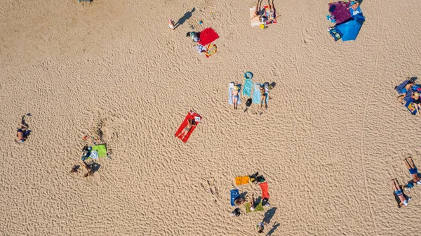 Dzintari Jurmala Łotwa Kraje Bałtyckie Zdjęcie Lotu Drona Panoramicznego Piaszczystą — Zdjęcie stockowe