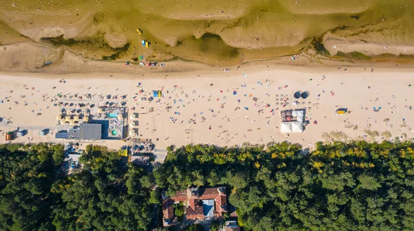 Dzintari Jurmala Latvia Baltics Фото Воздуха Летающего Беспилотника Песчаный Пляж — стоковое фото