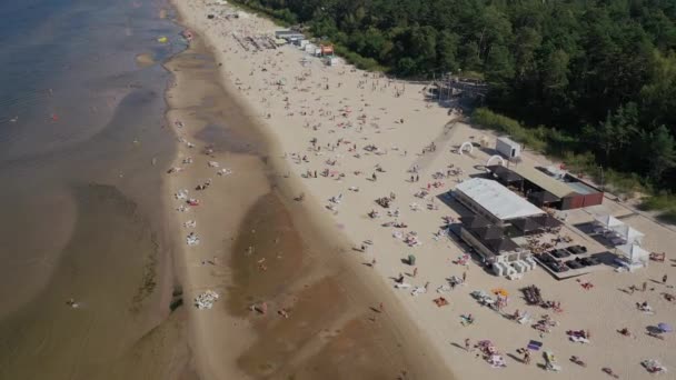 Jurmala Dzintari Letónia Bálticos Belo Vídeo Aéreo Panorâmico Drone Voador — Vídeo de Stock