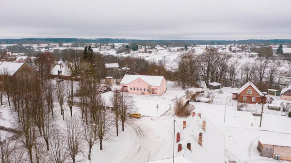 Akniste Jekabpils Lettonia Baltics Bella Vista Panoramica Aerea Foto Dal — Foto Stock