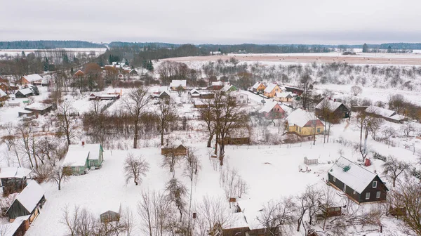 Akniste Jekabpils Lettország Baltics Gyönyörű Panoráma Légi Felvétel Repülő Drón — Stock Fotó