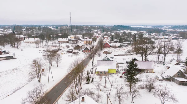 Akniste Jekabpils Lettország Baltics Gyönyörű Panoráma Légi Felvétel Repülő Drón — Stock Fotó