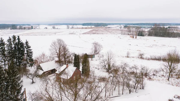 Akniste Jekabpils Łotwa Bałtyki Piękny Panoramiczny Widok Lotu Drona Miasta — Zdjęcie stockowe