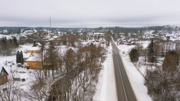 Akniste Jekabpils Lettország Baltics Gyönyörű Panoráma Légi Felvétel Repülő Drón — Stock Fotó