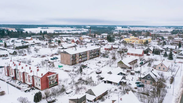 Akniste Jekabpils Letland Baltikum Smukke Panoramaudsigt Foto Fra Flyvende Drone - Stock-foto