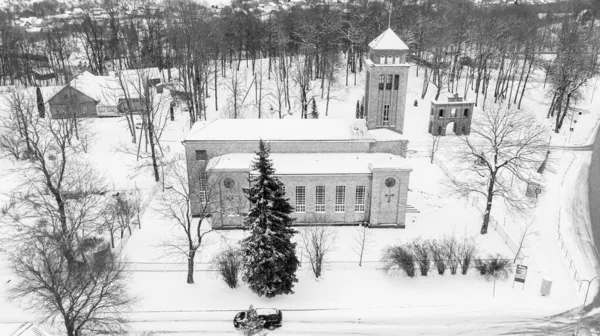 Акнисте Екабпилс Латвия Балтия Красивая Панорамная Фотография Высоты Птичьего Полета — стоковое фото