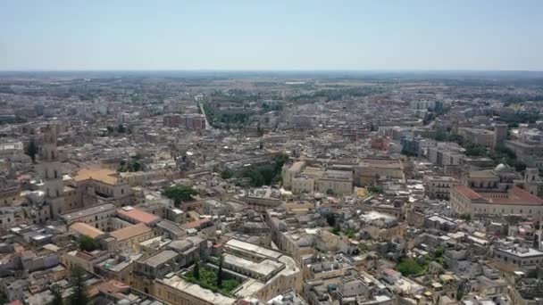 Lecce Puglia Italy Prachtige Panoramische Luchtfoto Video Van Vliegende Drone — Stockvideo