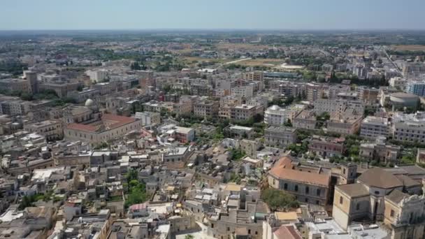 Lecce Puglia Itália Belo Vídeo Aéreo Panorâmico Drone Voador Para — Vídeo de Stock