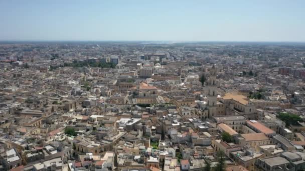 Lecce Puglia Italy Prachtige Panoramische Luchtfoto Video Van Vliegende Drone — Stockvideo