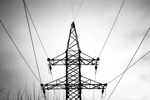 High voltage power supply black and white photo