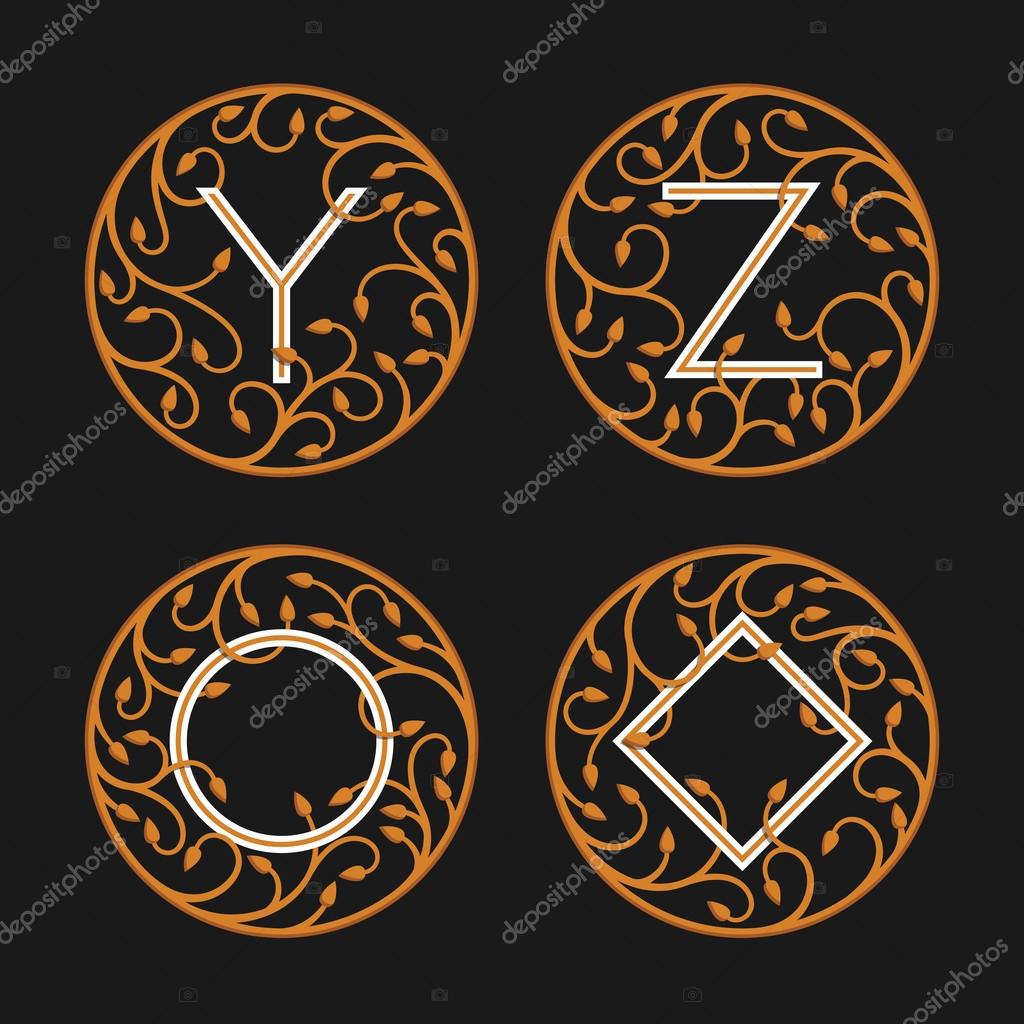 Decorative Initial Letters Y Z Stock Vector C Epifantsev