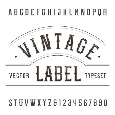 Vintage alphabet vector font. Type letters and numbers in western style. clipart