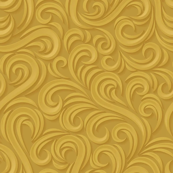 Golden swirl seamless pattern. — Stock Vector