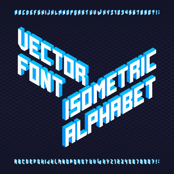 3D isometric alphabet vector font. — Stock Vector