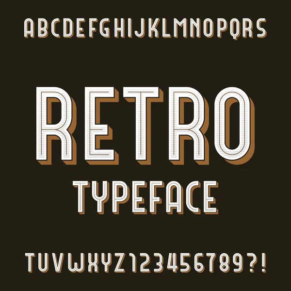 Retro alfabet vector lettertype. — Stockvector