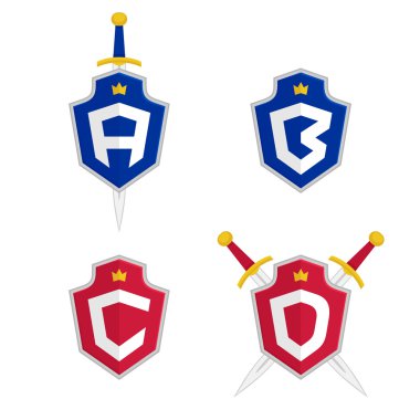Vektör logo Şablonlar harfi A, B, C, D.