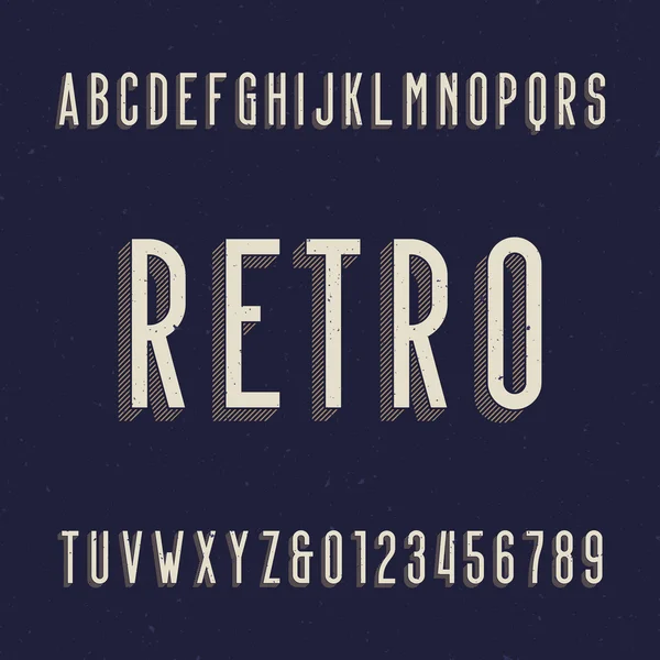 Fonte do alfabeto retro. Digite letras e números . — Vetor de Stock