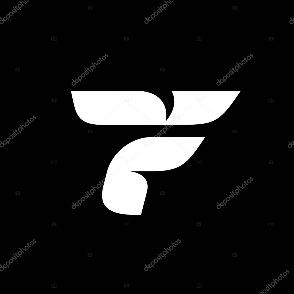 7F or TF letter logo design  Abstract vector monogram emblem. Stock vector illustration.