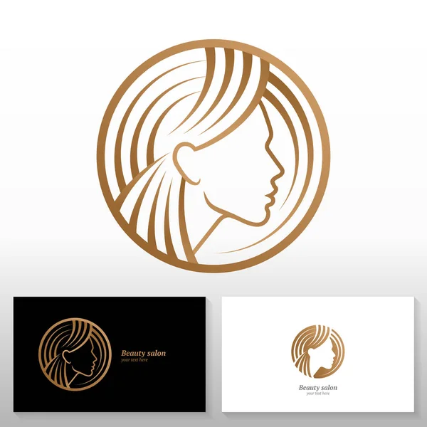 Modello Design Del Logo Del Salone Bellezza Silhouette Femminile Emblema — Vettoriale Stock