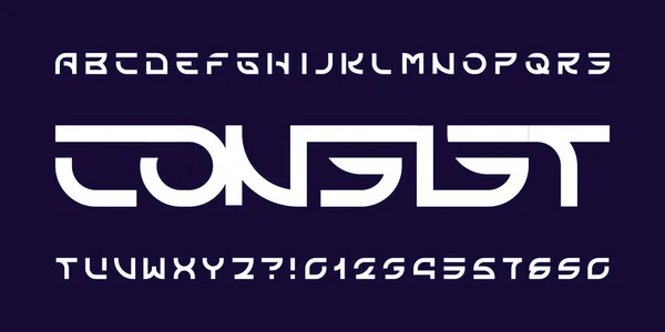 Teckensnitt Alfabetet Minimalistiska Bokstäver Siffror Och Symboler För Logotyp Eller — Stock vektor