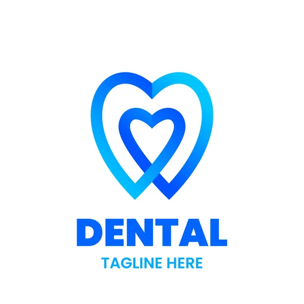 Dental Logo Design Template Abstract Tooth Heart Stock Vector Illustration — Stock Vector