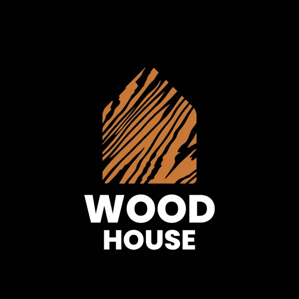 Modello Design Del Logo Wood House Illustrazione Vettoriale Stock — Vettoriale Stock