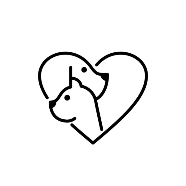 Pet Shop Vet Clinic Logo Design Template Abstract Dog Cat — Stock Vector