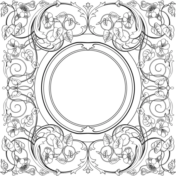 Ornamental Square Design and Frame — Stock Vector