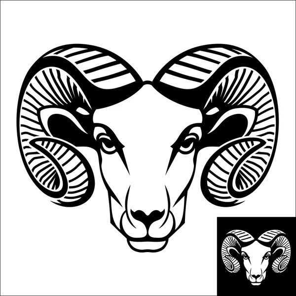 Logo ou icône de la tête de bélier — Image vectorielle