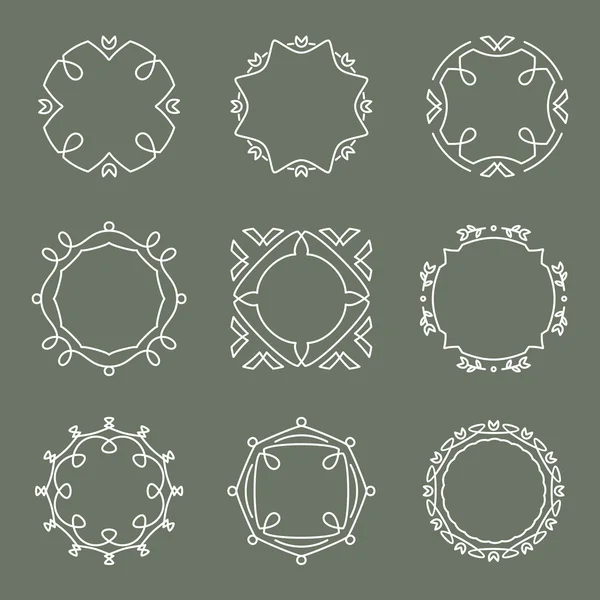 Set of vector outline design elements — Stock Vector