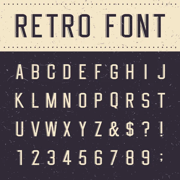 Retro alfabeto vector fuente — Vector de stock