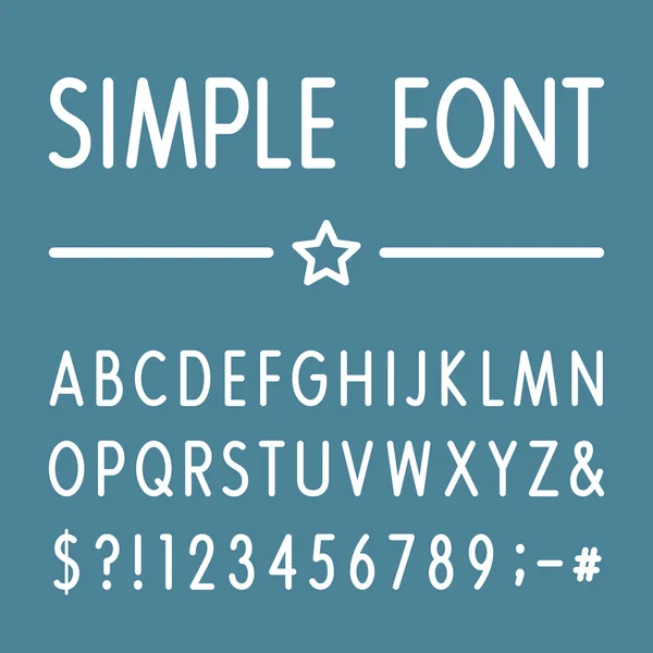 Alfabet - eenvoudige Vector lettertype. — Stockvector