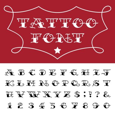 Alphabet - Tattoo Vector Font.