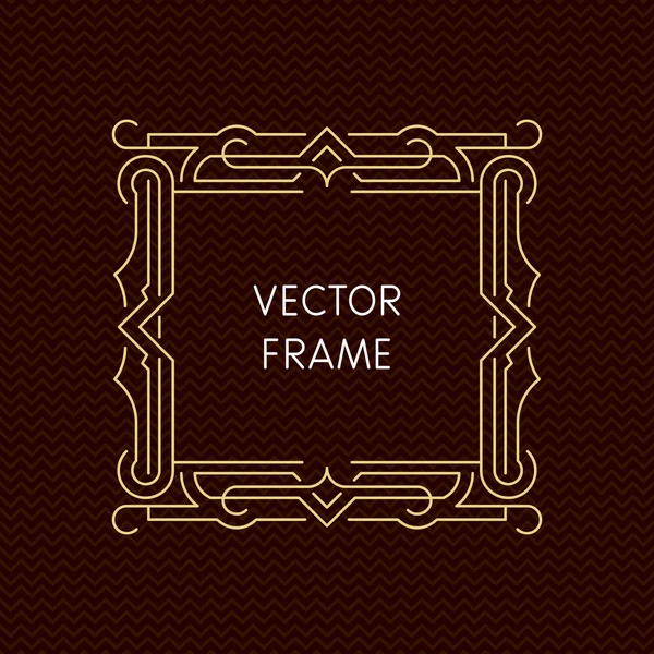 Vector mono line frame with copy space — Stock Vector