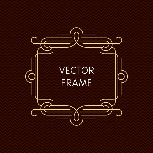 Marco de línea mono vectorial con espacio de copia — Vector de stock
