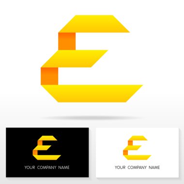 E harfinin logo simge tasarım şablonu öğeleri - illüstrasyon