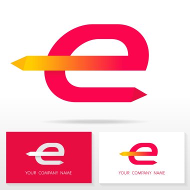 E harfinin logo simge tasarım şablonu öğeleri - illüstrasyon